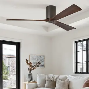 UMC9275 Modern Farmhouse Indoor/Outdoor Ceiling Fan, 10" H x 60" W x 60" D, Textured Bronze Finish, Aerwyn Collection