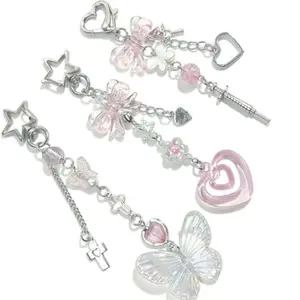 3PCS Novelty Keychains, Aesthetic Keychain, Trendy Aesthetic Y2K Style Keychain, Exquisite Women's Bag and Keyring Accessory, Charms Stylish Keychains Accessories for Women Bag Purse Gifts, Perfect Gift for Women Cute and Fashionable Accessories Summervib