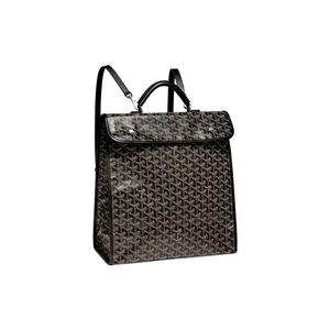 GOYARD Saint Leger Y-Pattern Foldable Multi-Pocket Canvas and Calfskin Tote Backpack in Medium Size for Men and Women