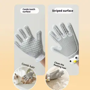 2-in-1 Pet Grooming Gloves & Brushes Double-Sided Hair Removal Massage for Cats Dogs