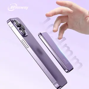 WINSWAY 5000mAh Ultra-Thin Magnetic Metal Shell Power Bank - Portable Charger, Wireless Battery Pack, Magnetic Phone Charger with 4in Built-in Cable for iPhone Series, Card Slot Accessory