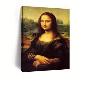 1 canvas painting with wooden frame, ready to hang, Leonardo da Vinci's "Mona Lisa"
