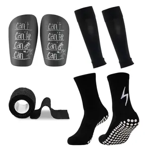 4 pieces of professional football sports equipment: football socks, sports socks, football inserts, sports bandages, perfect for outdoor sports, football, basketball enthusiasts - available in multiple colors, Sports Fit Socks
