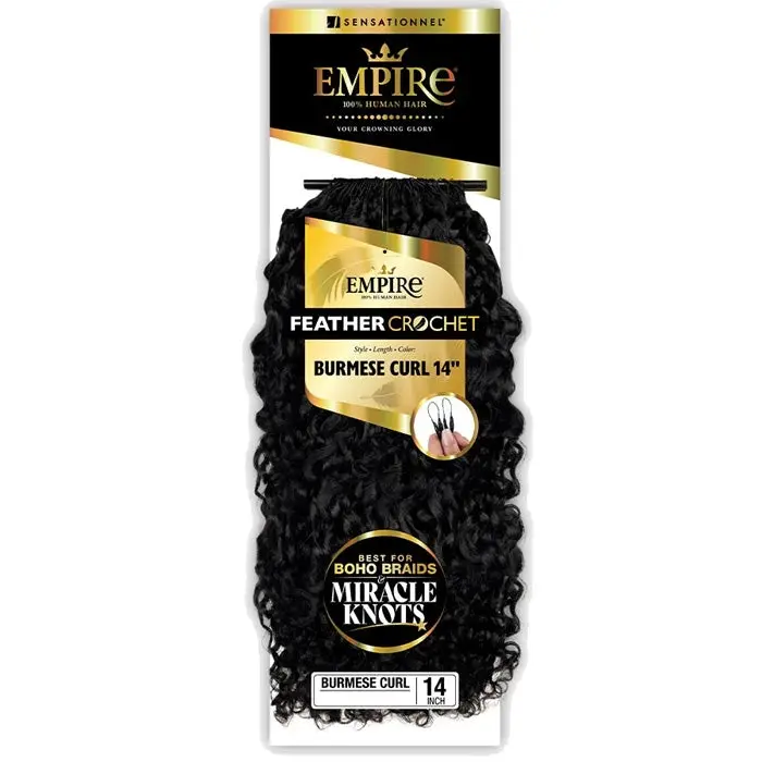 Sensationnel Empire 100% Human Hair Feather Crochet Braids - BURMESE CURL 14/18"