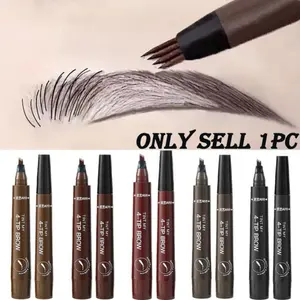 Long-Lasting Durable Eyebrow Pencil Brow Tint for All Skin Types, Four Tips Design, Five Color Options, Semi-Permanent Brow Contour Pen