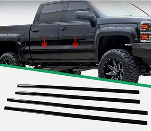 CROSSDESIGN Fit For 14-18 Silverado/Sierra Crew Cab Body Side Molding Trim Set 4PCS 1/18" US
