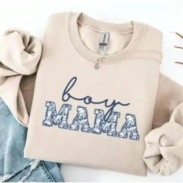 Boy Mama Sweatshirt, Toile Boy Mama Sweater, New Mom Pregnancy Announcement Shirt, Gender Reveal Crewneck, Baby Shower Gift Casual Wear