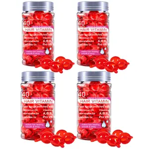 [2PC] Hair Vitamin No Rinse Hair Treatment Serum with Argan Macadamia Avocado Oils & Vitamins A C E Pro B5 for Women Men Haircare Comfort 40 Capsules