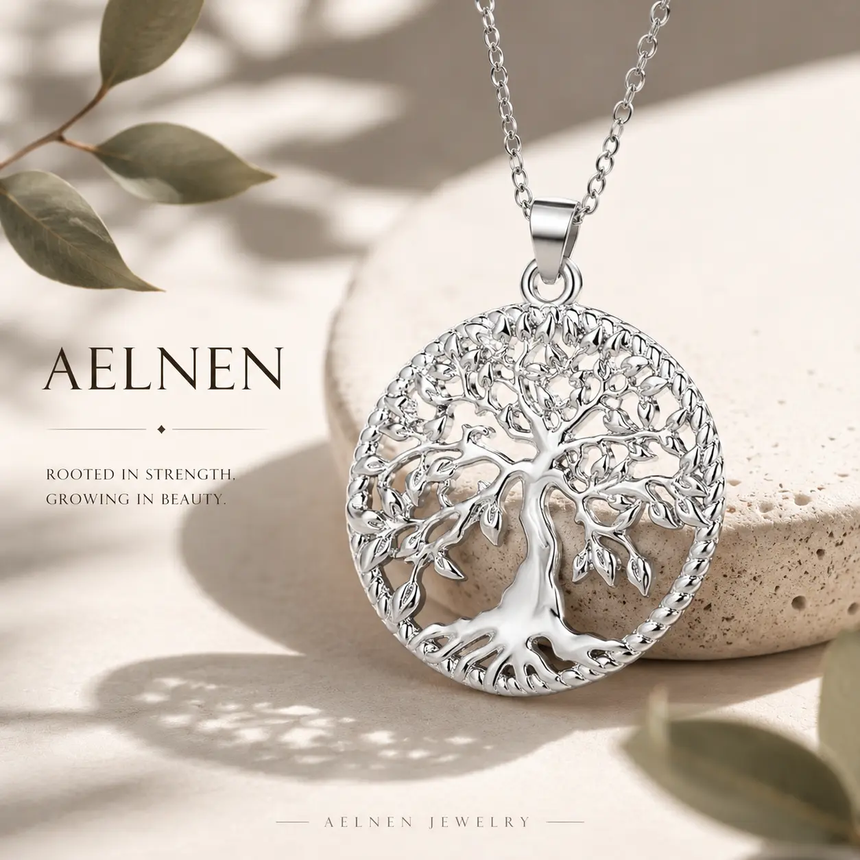Sterling Silver Exquisite Tree of Life Pendant Necklace for Women Hypoallergenic Fashion Jewelry Commemorative Gift for Girlfriend,Mom, Wedding,  Birthday, Anniversary Mother's Day Trendy Daily Wear Necklace