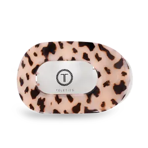 TELETIES - Blonde Tortoise Large Flat Round Hair Clip - Lay Flat, Strong Grip, Nearly Unbreakable