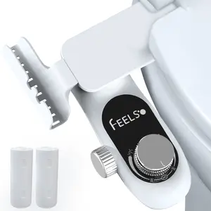 Bidet Attachment with Filters Non-Electric Self-Cleaning Dual Nozzle for Front & Rear Wash Adjustable Pressure Easy Install Effortless Cleaning Solution