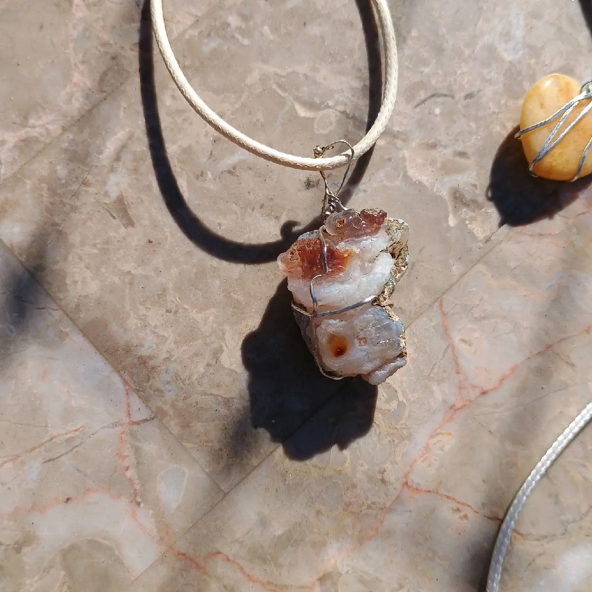 Valley of Fire Fire Agate Energy Necklace with Unique Gemstone and Elegant Design