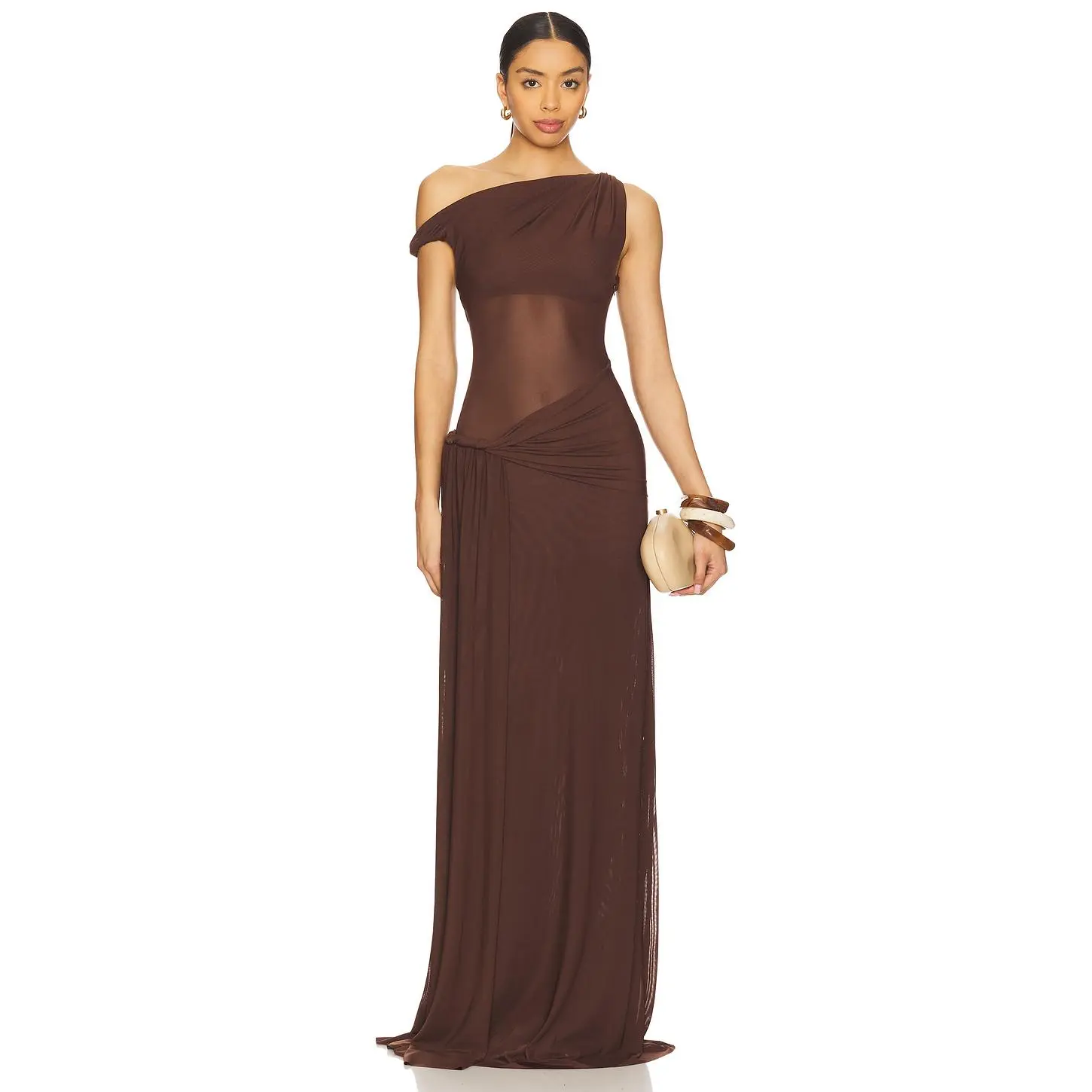 MISHA Sisal Maxi Dress in Espresso