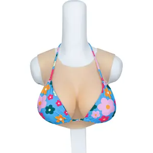 Silicone Breast Form Crew Neck Silicone Breastplate Silk Cotton Filled Round Collar Liquid Silicone Filled Breast Forms Silicone C, D, E, G Cup Comfort Underwear Accessories
