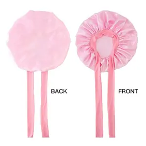 Women's Soft Breathable Satin Hair Caps, Adjustable Night Sleep Hats, Heatless Styling Tools for Women, Random Colors Pack of 2