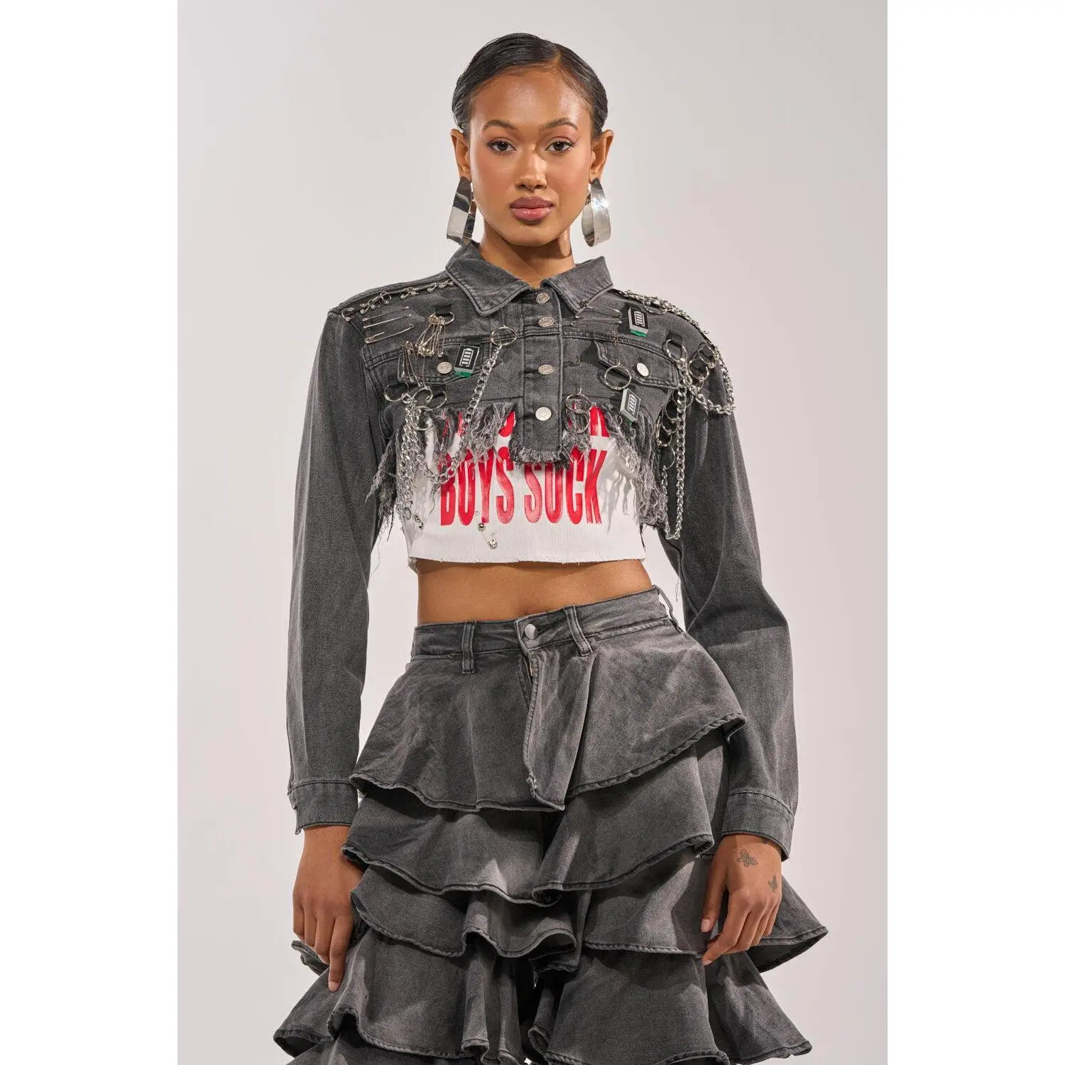 CAN'T COMPUTE ULTRA CROPPED DENIM JACKET