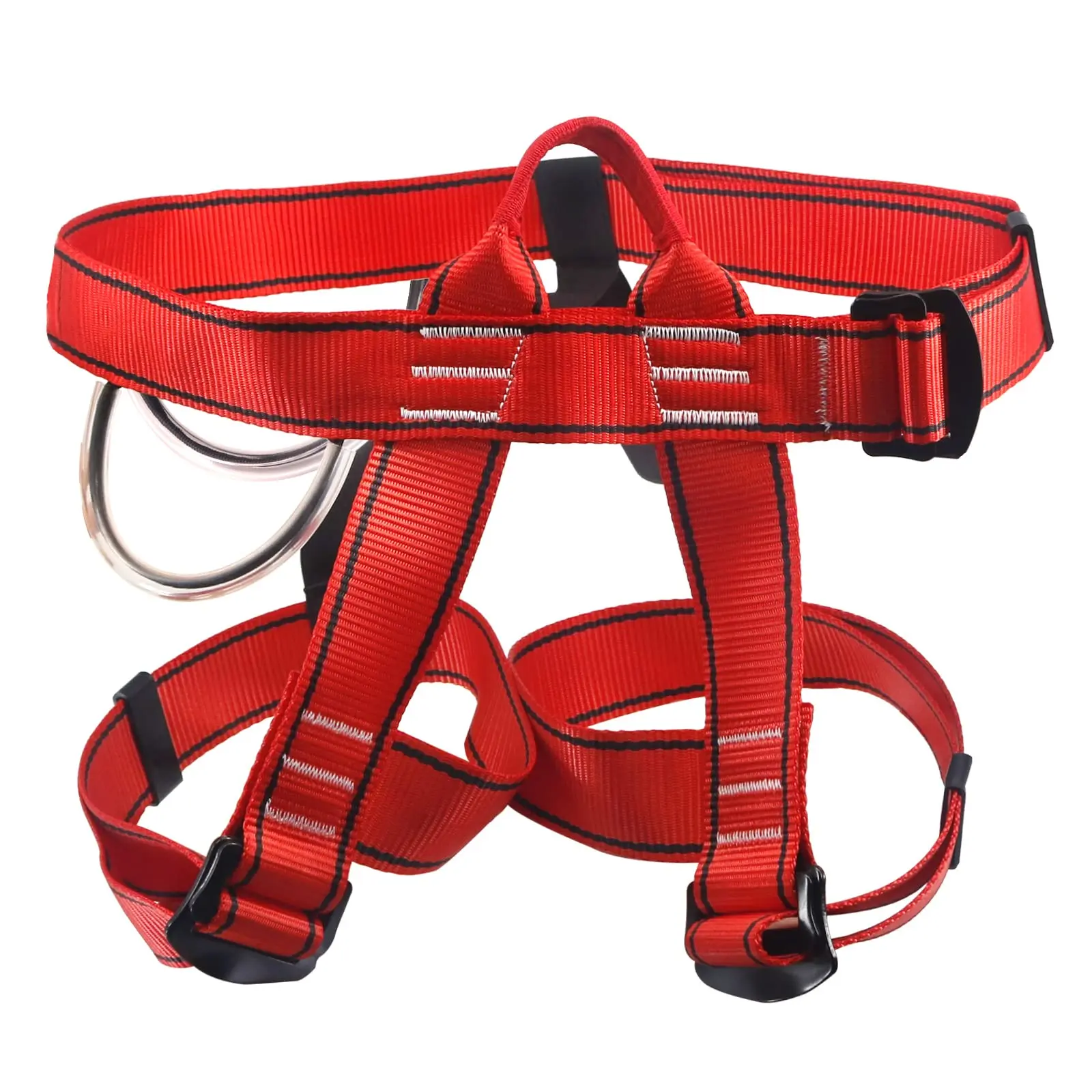 NEWDOAR Climbing Harness, Half Body Polyester Protective Gear with Adjustable Buckles, Breathable Mesh & Tool Rings for Outdoor Rock Climbing & Rappelling