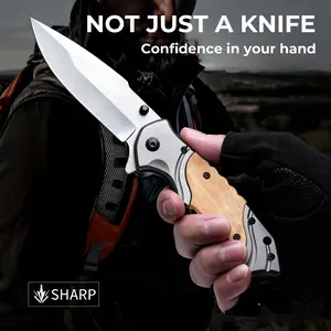 Pocket Folding Knife, 5C13Mov Stainless Steel,Men's Gift,Suitable for Camping,Hunting,Outdoor Survival,Emergency Situations and EDC Tactical Tools,Can cut through metal wires with a diameter of less than 2 millimeters