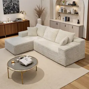 Cloud Modular Sectional large Sofa | Oversized Deep Seat Fluffy Couch with High-Density Memory Foam, Boneless Soft Upholstery, Plush & Sink-in Comfort | No Assembly Needed, Super Cozy Living Room Sectional furniture family compression sofa