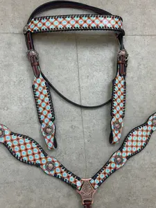 Turquoise Squash Blossoms Tack Set