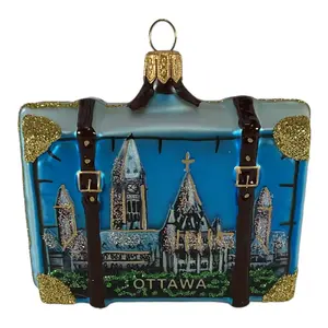 Pinnacle Peak Trading Ottawa Canada Travel Suitcase Polish Glass Christmas Ornament