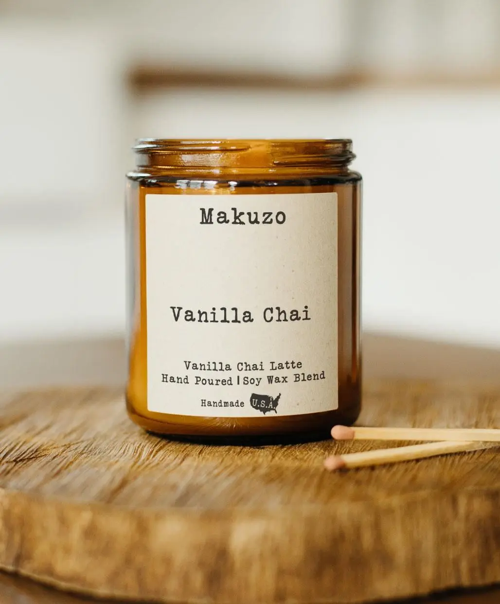Vanilla Chai Wood Wick Candle, Coffee smelling Candle, Chai Candle, Vanilla candle