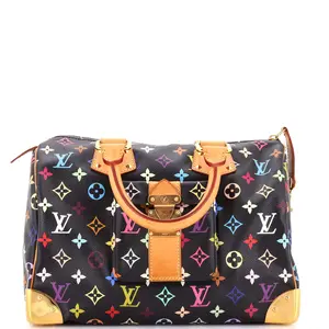 Pre-owned Louis Vuitton Canvas Coated Top Handle Bags Speedy Handbag Monogram Multicolor 30 by Rebag