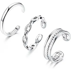 MILACOLATO 3Pcs S925 Sterling Silver Toe Rings Set for Women Open Toe Rings Comfort-Fit Adjustable Toe Rings Celtic Knot Turquoise Finger Foot Jewelry