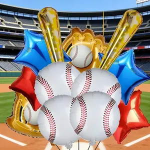 Baseball Birthday Party Decorations Set, Baseball Glove & 18 Inch Star Aluminium Foil Balloons, Perfect for Birthdays, Graduations, Sports Themes, Sports Event, Celebration