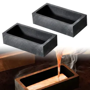 [Hand Tools Kits] Pack of 2 Graphite Ingot Crucible Molds,Melting Molds for Cast Metal Melting Refining for Metal Jewelry Bracelet Melting Build