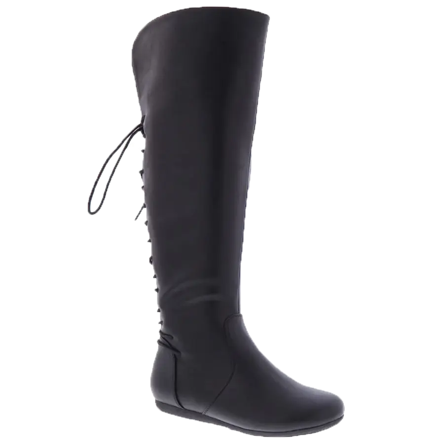 BANK-37 WOMAN TALL BOOT FLAT HEEL WITH BACK STRAP