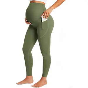 Nudi Maternity Leggings Over The Belly Pregnancy Leggings with Pockets Workout Activewear Yoga Pants