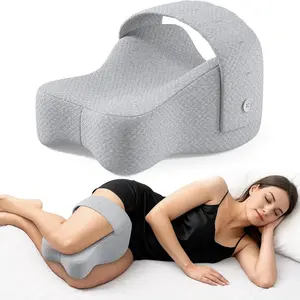 Memory Foam Knee Pillow – Side Sleeper Leg Pillow, Contoured Adjustable Knee Cushion with Cotton Mesh Cover