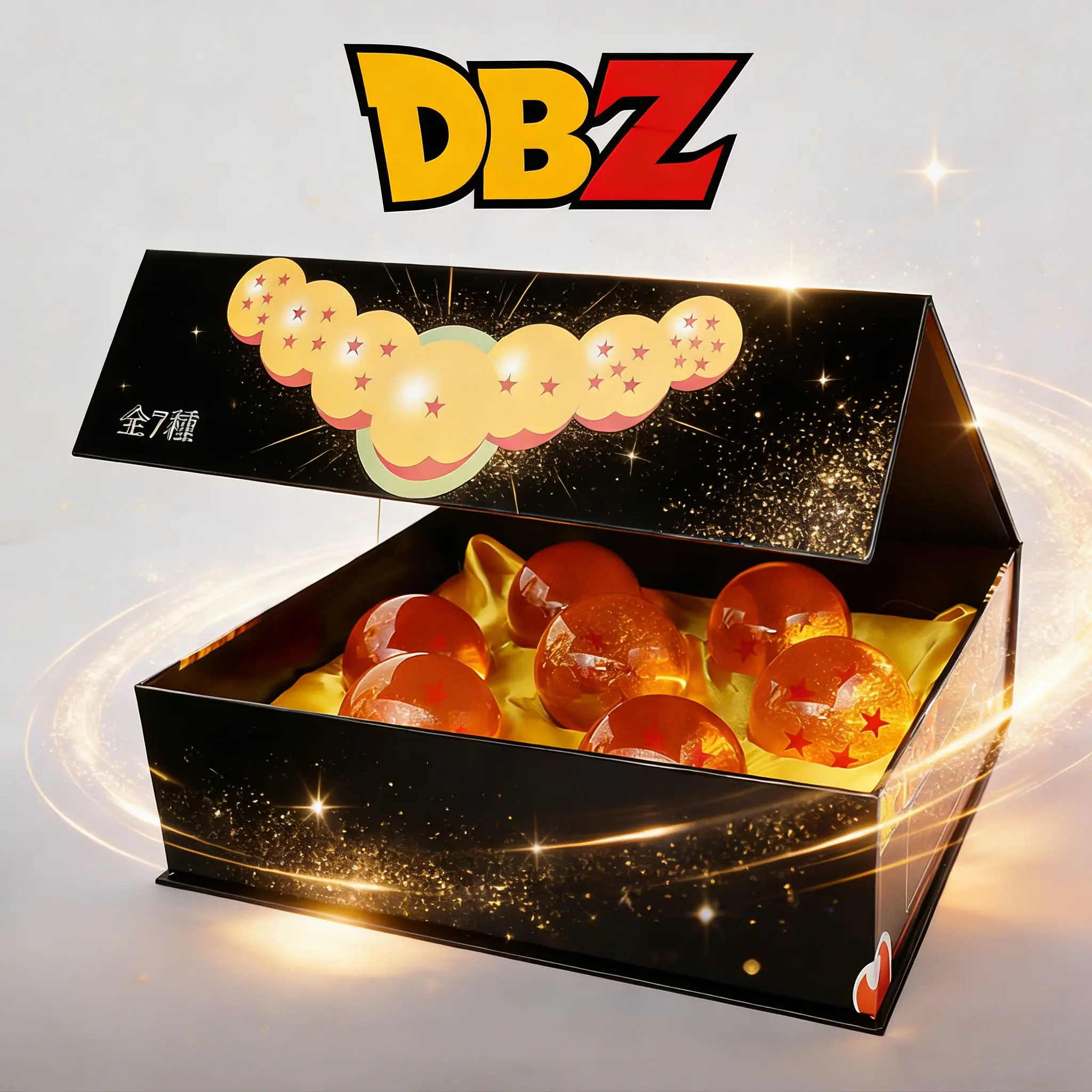 DBZ 7-Star Crystal Ball Set - 7 Yellow 7.6cm Diameter Balls, 3in Gift Box Packaging, Anime Collectibles & Cosplay Props, Home Decor for Anime Lovers, Birthday Party Gift