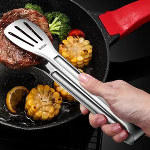 Stainless Steel Food Tongs Heavy Duty BBQ Clips for Steak Grilling Bread Barbecue Cooking Kitchen Utensils