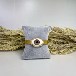 Watch Style Bracelet with Unique Eye Design and Gold Accents for Stylish Accessory