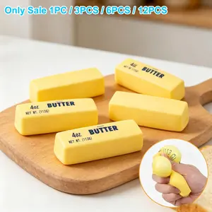 Children's Day Simulated Butter Stick Squeezing Toy, Creative PU Milk Strawberry Cheese Stick, Stress Relief Squeezing Toy, Soft, Sticky, Slow Rebound