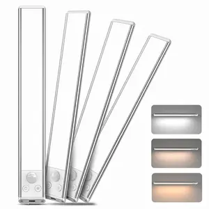 16in Under Cabinet Lighting with Remote, LED Motion Sensor Light Indoor, Rechargeable Closet Lights Wireless, Dimmable, 3 Color Temps, Magnetic Under Counter Lights for Kitchen, Pantry, Stair, 4 Pack#SummerVibes