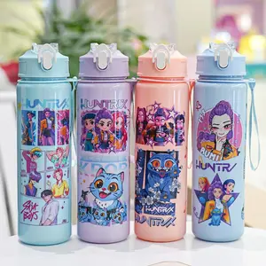 K-Pop Ghost Hunter Theme Totem Water Bottle Tumbler, Reusable Hard Plastic with Lid and Straw, 700ML Eco-Friendly Alternative, Perfect for School and Travel