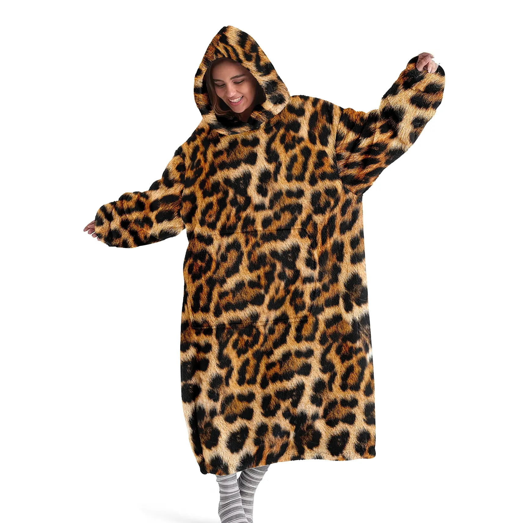 hoodie blanket,Wearable Blanket,Sleepwear Blanket Hooded,Hooded Blanket Sweatshirt, Cozy Hooded Blanket, Wearable Leopard Print Lazy Blanket Hoodie, Outdoor Warm Comfort Sleep Robe, Home Warm Wearable Blanket Gift,Christmas Gift