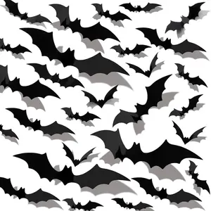 Halloween 3D Bats Decor Set - 60PCS Realistic Black PVC Stickers for Indoor Wall Decor & Halloween Party Supplies - 4 Sizes Easy Application Spooky Charm Ornaments