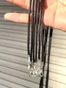 30 Pieces Adjustable Rope Chains, Artificial Leather Necklace Straps, Jewelry Making Craft Supplies, Solid Pattern Type