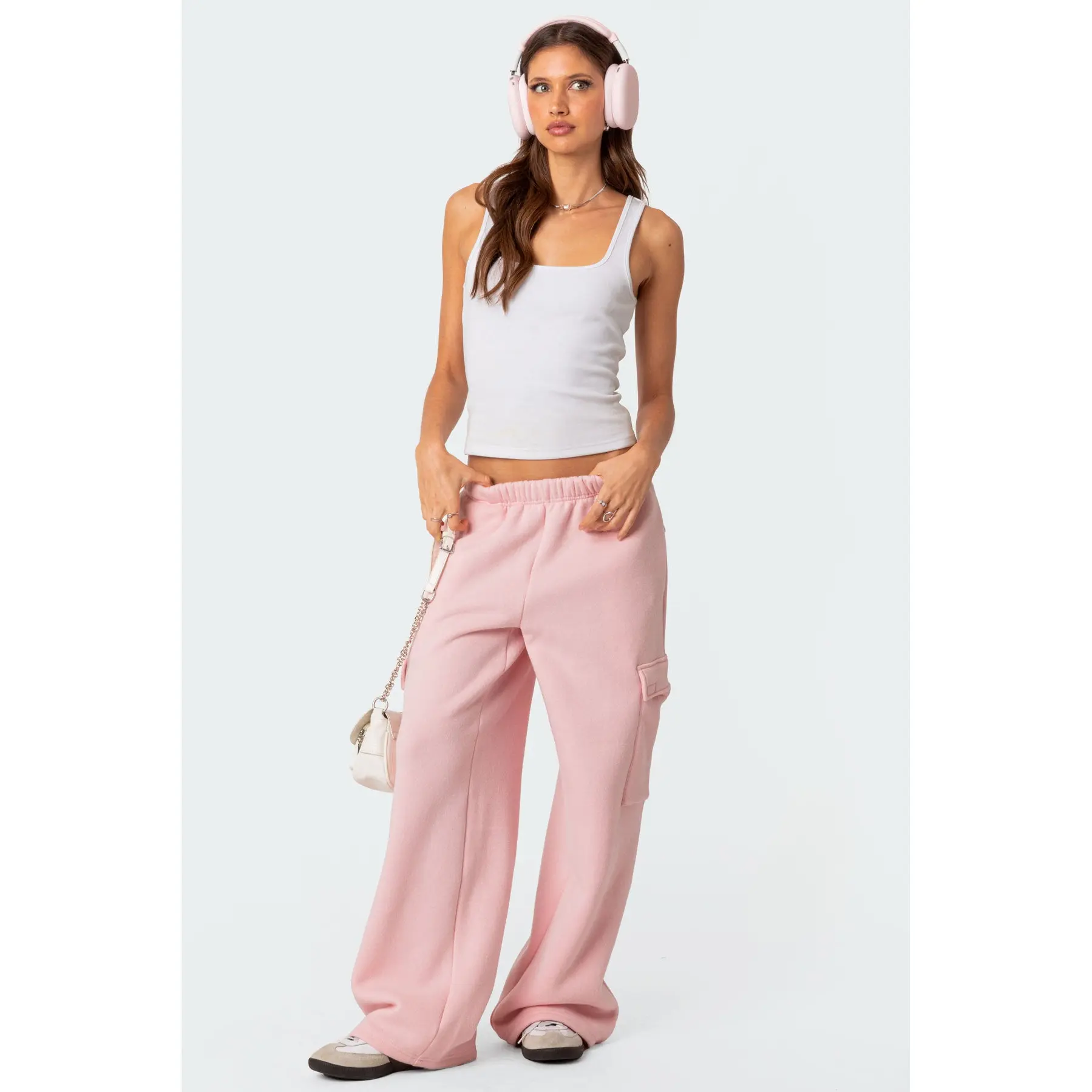 Wide Leg Cargo Sweatpants
