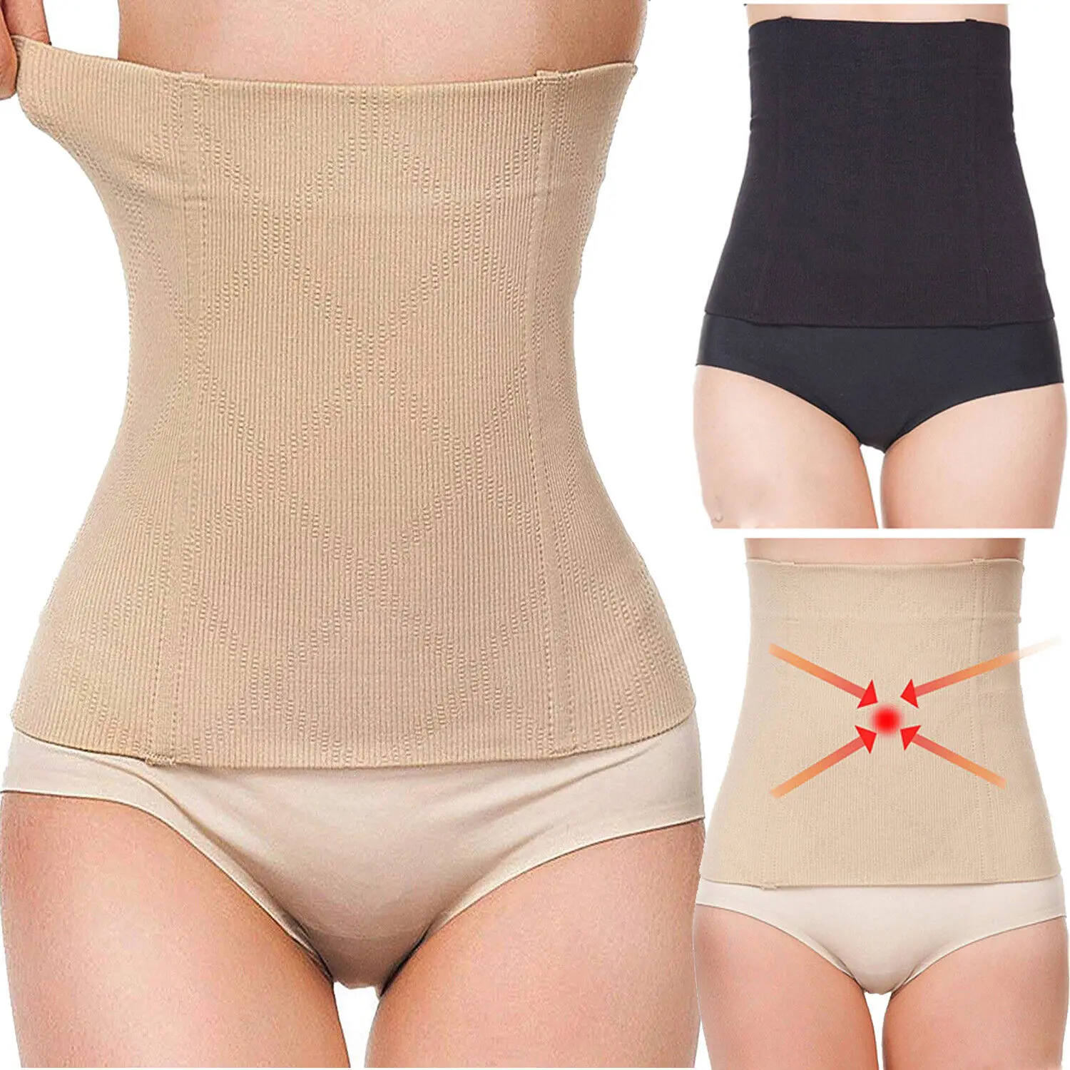 Women's Athletic Waist Trainer Wrap, Spandex Tummy Control Body Shaper for a Smooth Look Under Clothing with Back Support, Sports Clothes, Elastic