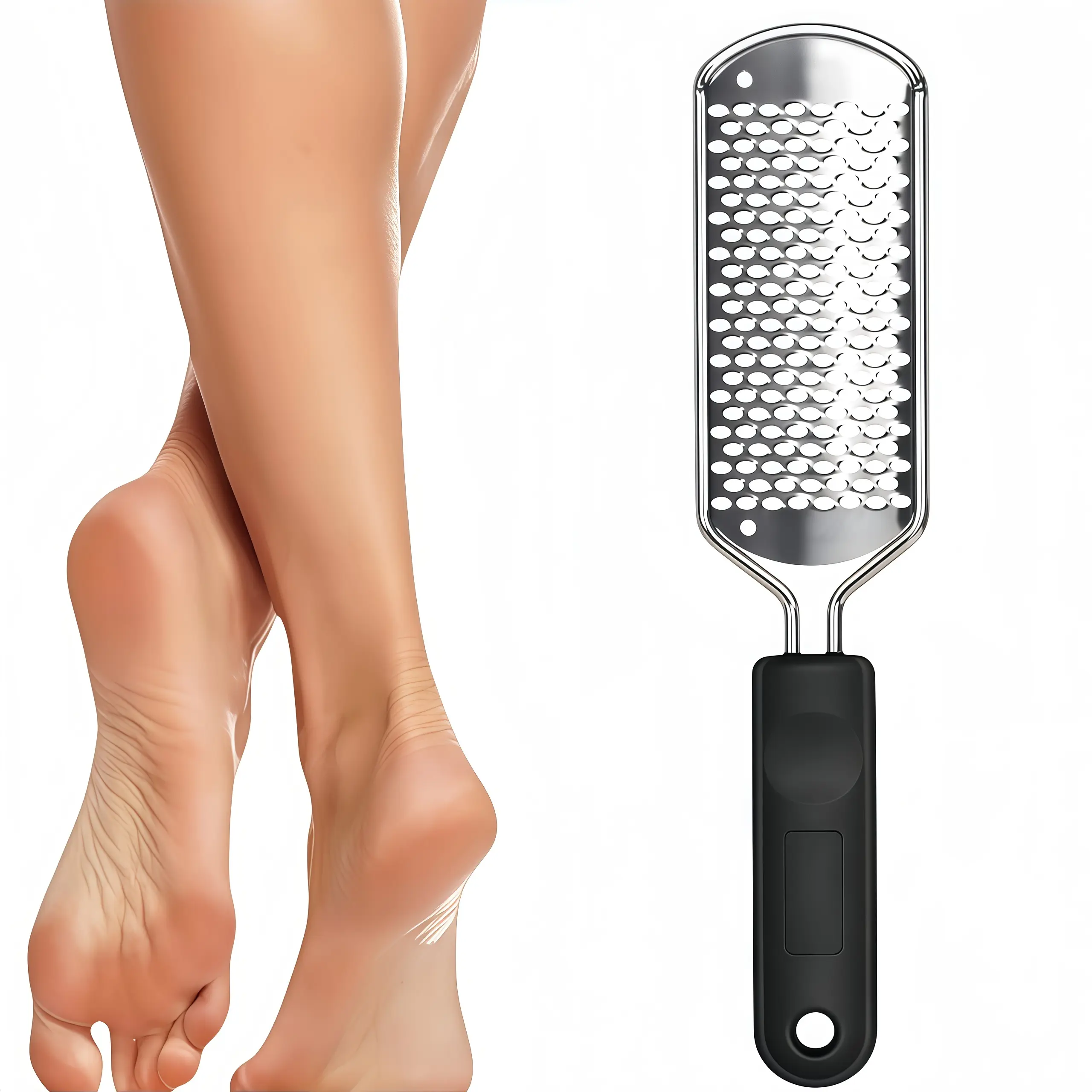 LMMAKE 1PC Professional Stainless Steel Foot File - Detachable, Washable & Reusable for Effective Dead Skin Removal., Foot Exfoliator, Callus Remover For Feet, Scrubber, Cleaning tiktokshopbacktoschool
