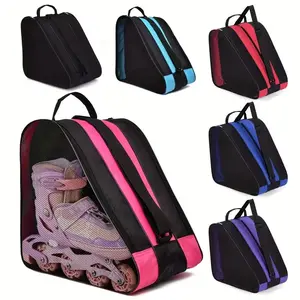 Handheld Skate Bag, Three-Layer Large Capacity, Thickened Ice Skate Design, Adjustable Shoulder Strap, Perfect for Ice & Inline Skating