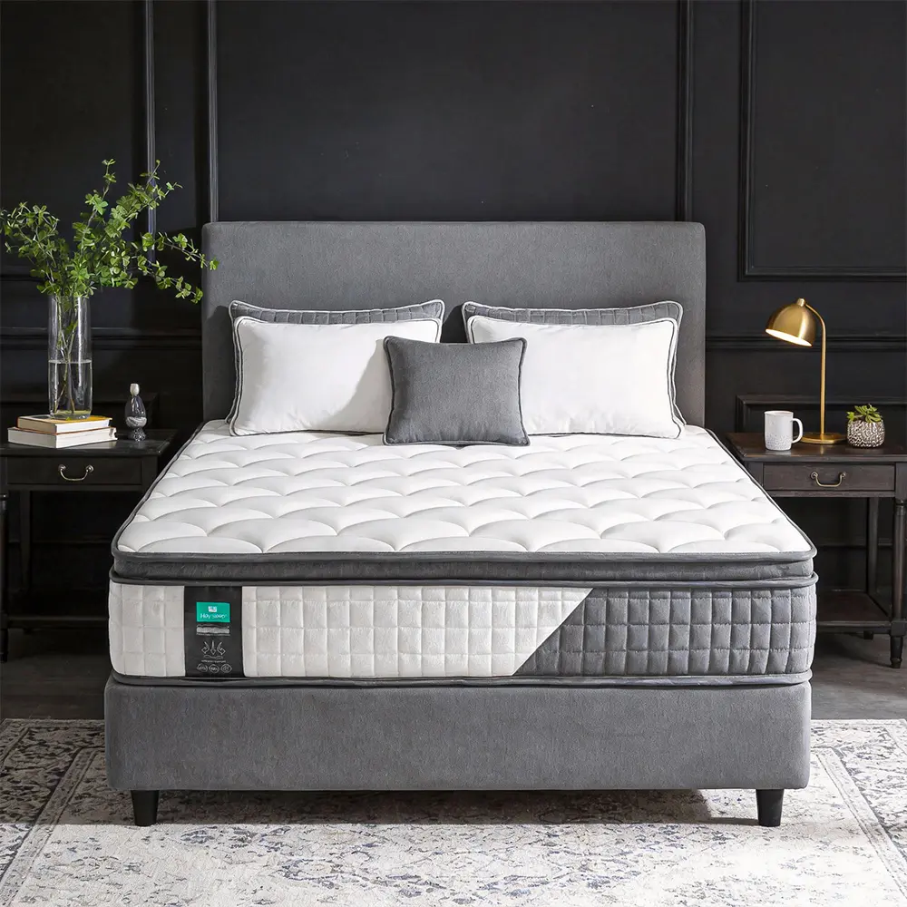 10-14 Twin Queen King Size Mattress in a Box Hybrid Spring Memory Foam, Medium Firm Ergonomic Mattress