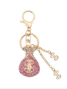 Dollar Money Bag Charm Keychain, Fashionable Alloy Keychain, Practical Money Holder Accessory, Durable Design for Everyday Use, Perfect Gift Idea for Friends & Family