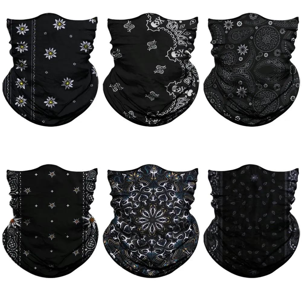 6PCS Neck Gaiter Face Mask Men Women,Seamless Bandana Face Cover Scarf Mask, Balaclava, Headband, Head Wrap, Headwear For Outdoor Sports Running Cycling