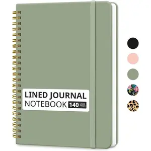 Grid Spiral Notebook Journal for Men & Women, 140 Pages, College Ruled Hard Cover, A5 Size (5.7x7.9 Inches), Ideal for Work & Notes
